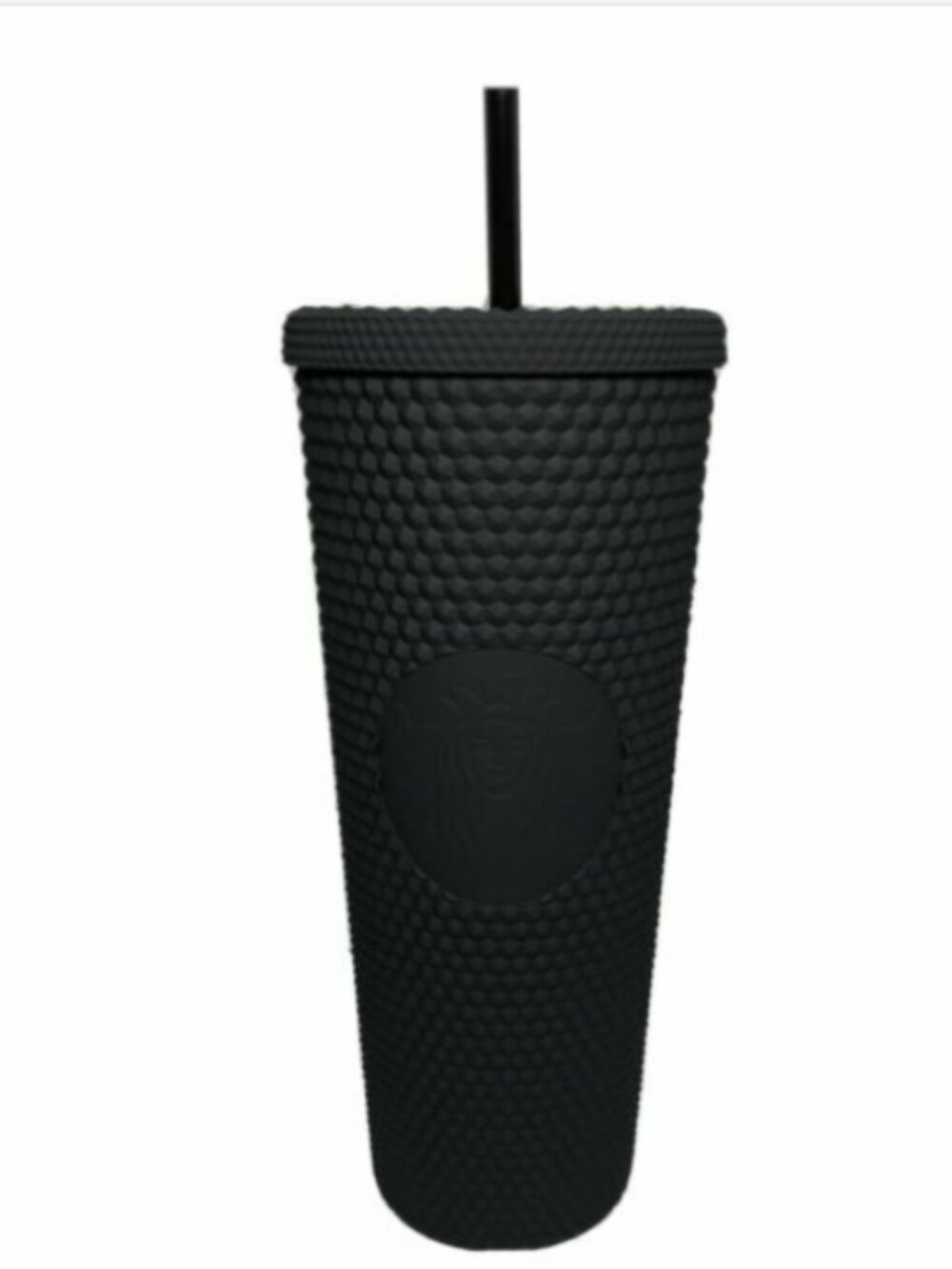 Starbucks 2021 Black Matte Studded Venti Tumbler - 24 oz with Straw - like new